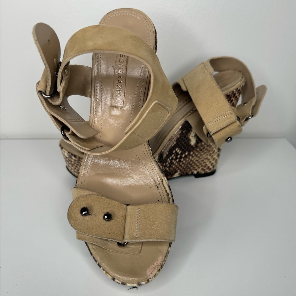 BCBGMaxazria Snake Print Wedges - Size 38.5